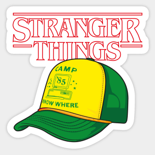 Stranger Things Dustin Camp Know Where Cap Sticker